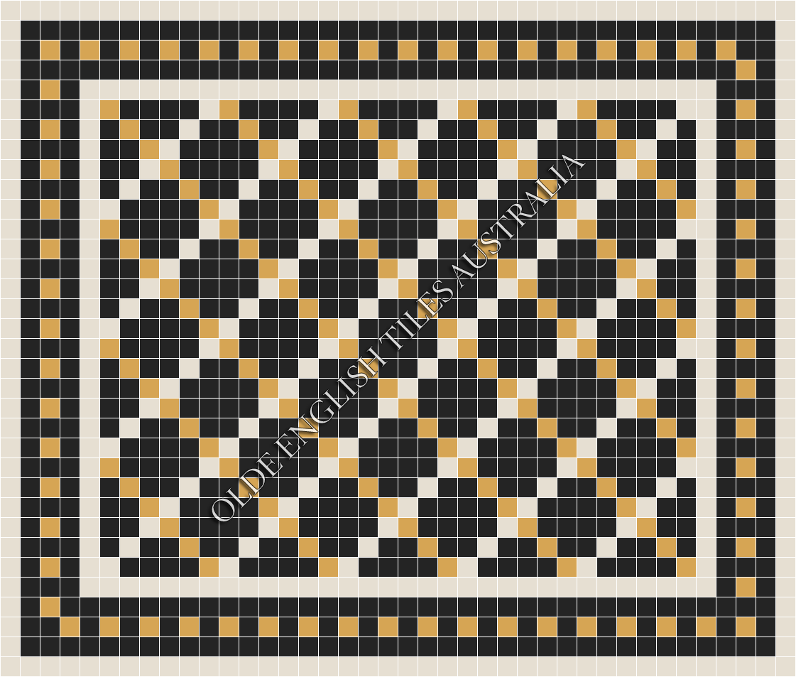 Rhumba Ritz Pattern Ritz 50 Multi Black with White and Yellow Pattern – Olde English Tiles™