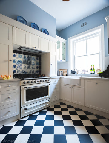 Checkerboard kitchen in Mosman home