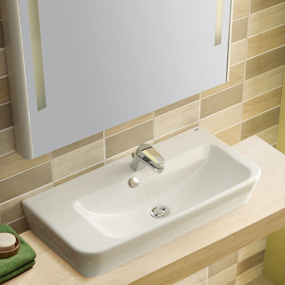  - Emma Square Wall hung or over counter asymmetric Right Hand basin