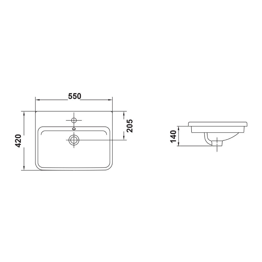  - Emma Square Inset basin