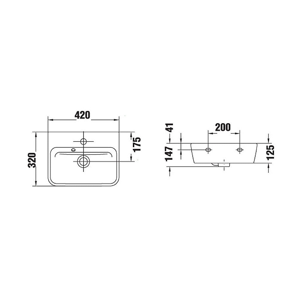  - Emma Square Wall hung or over counter basin